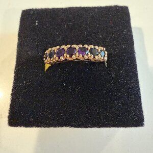 14k Yellow Gold and Amethyst Ring Size 6.5